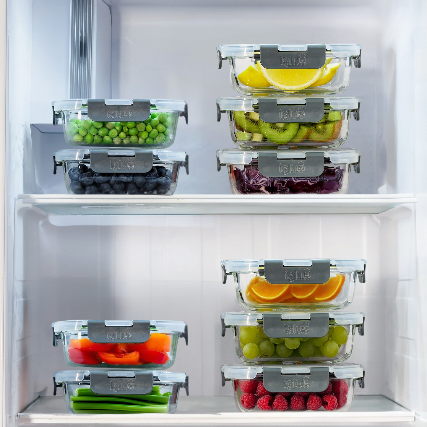 Rectangle Glass Food Storage Containers - 370ml - 5 PACK