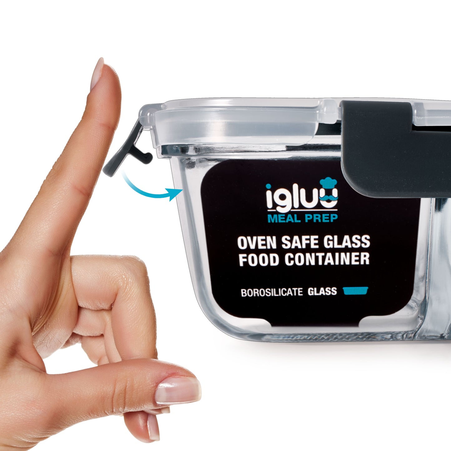 Glass Food Storage Containers with Airtight Lids - 1050ml - 5 PACK