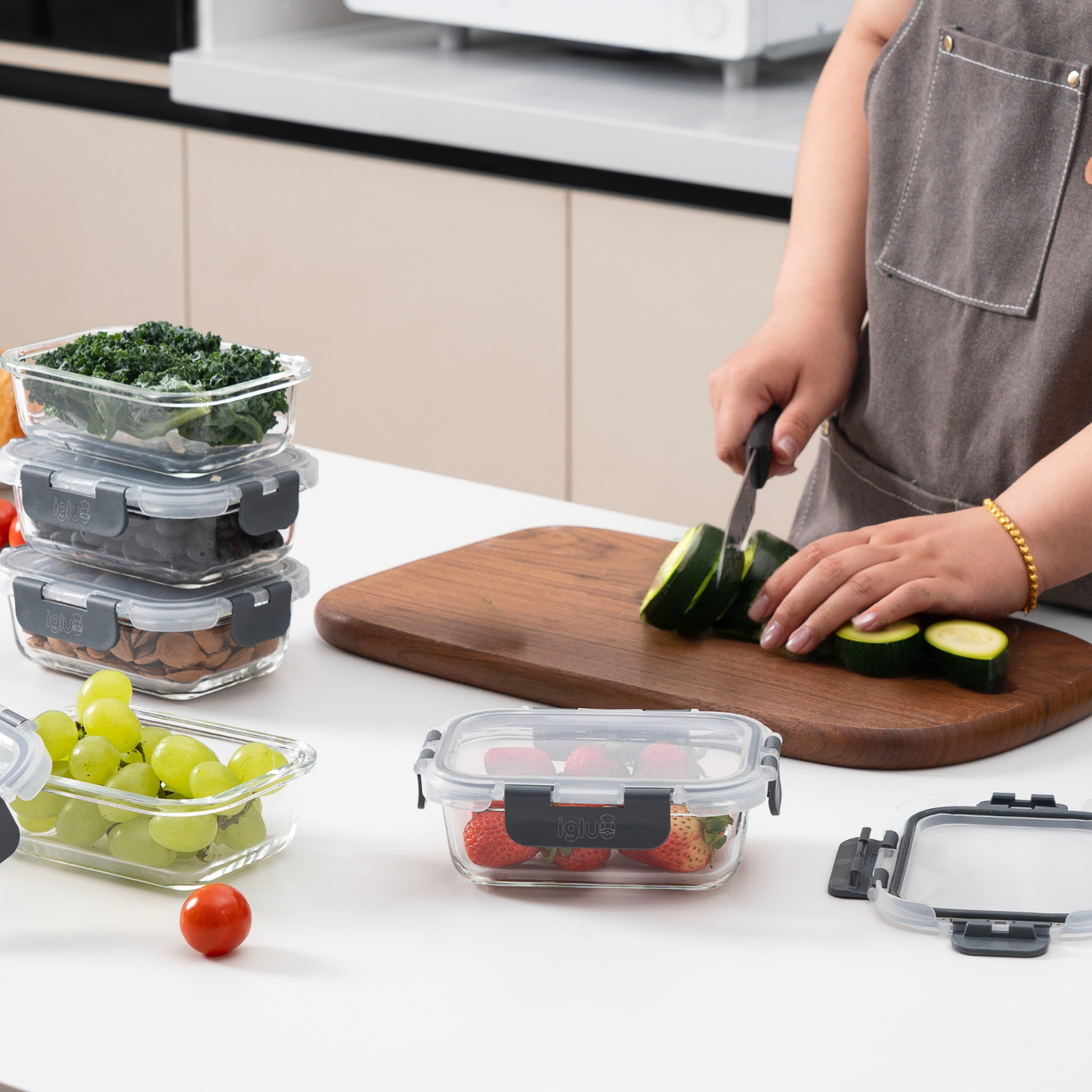 Rectangle Glass Food Storage Containers - 370ml - 5 PACK