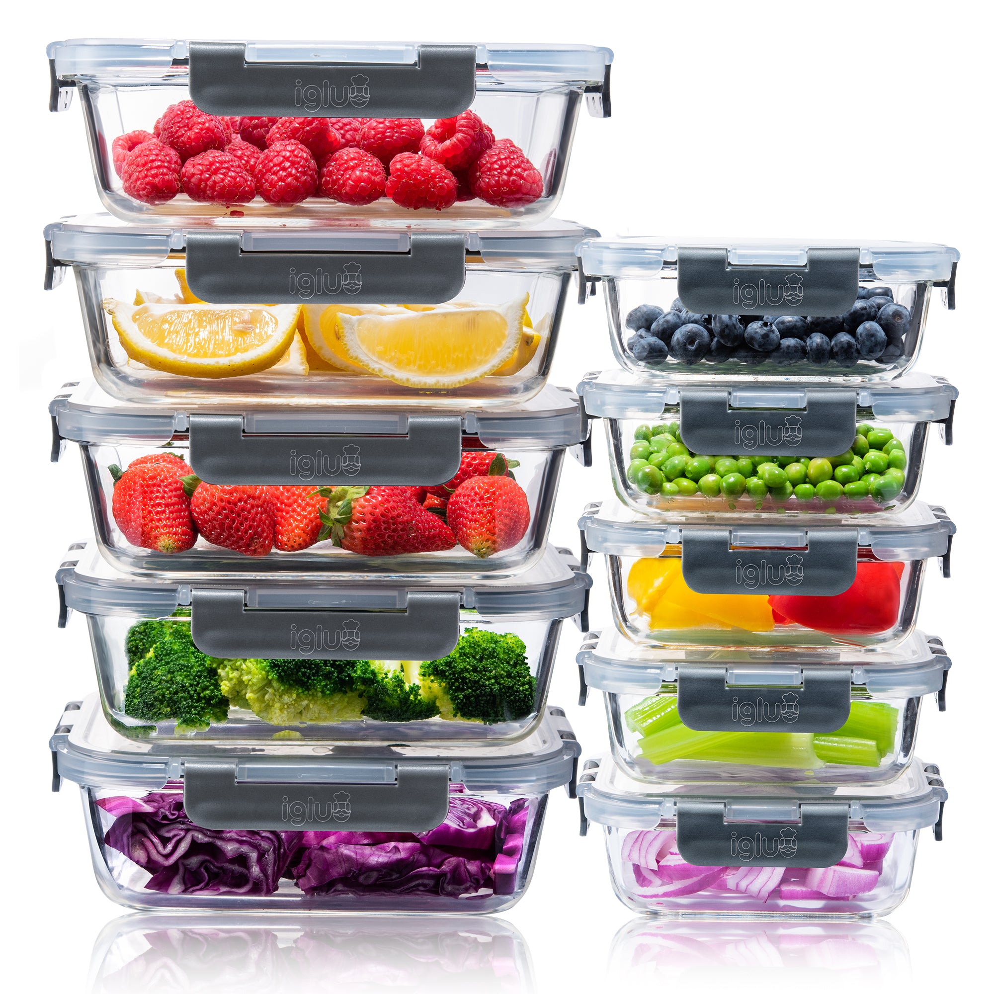 Rectangle Glass Meal Prep Containers - 10 Pack